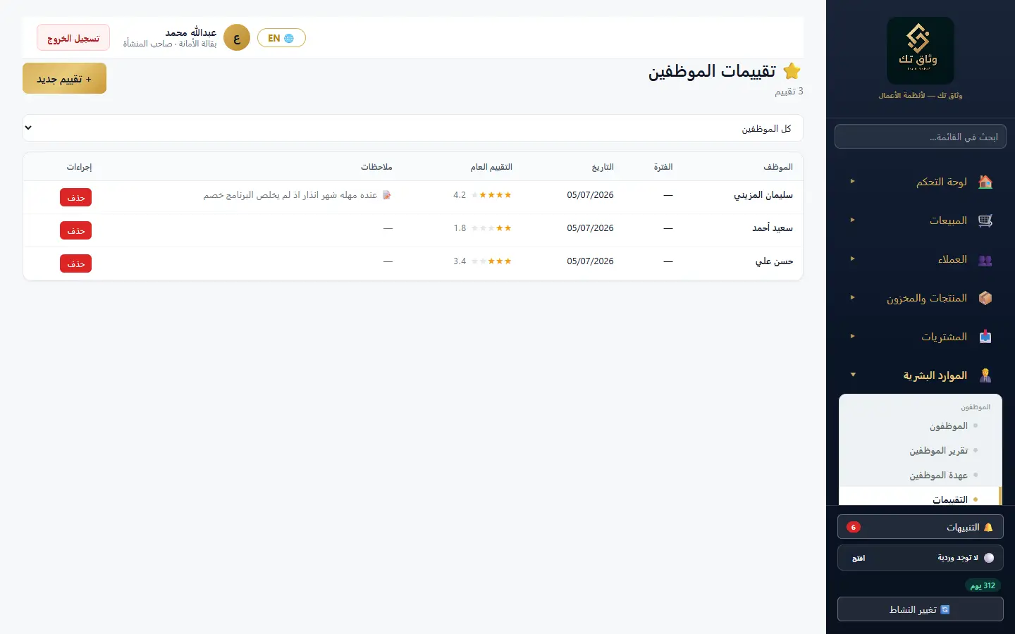 التقييمات
